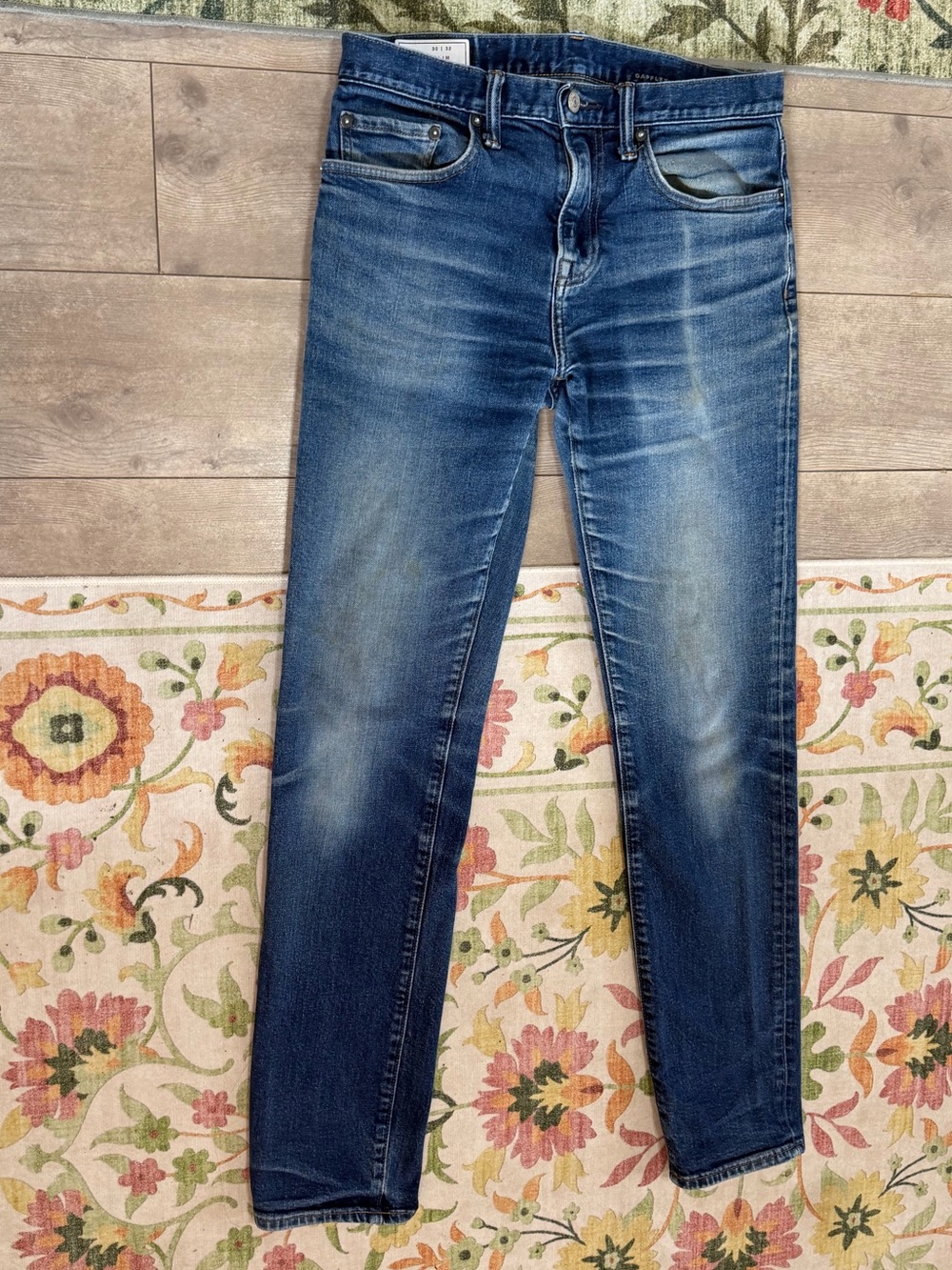 VTG Y2K GAP Men's Slim Straight Jeans in Dark Blue Wash 30x32